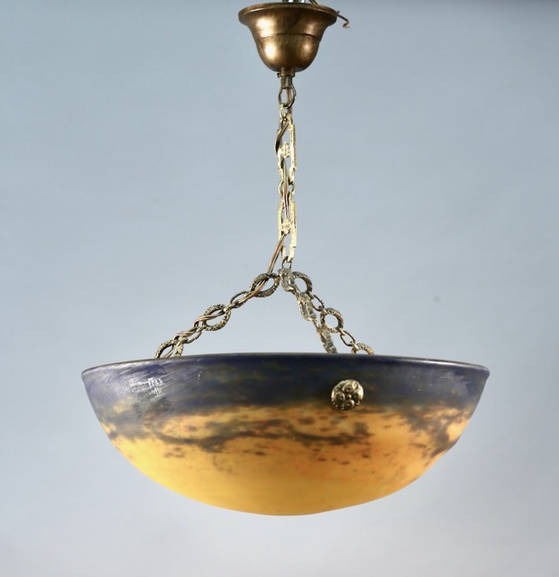 Jugendstil Hängeleuchte Muller Frères Luneville