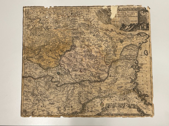 Landkarte, Altkolorierter Kupferstich von Matthäus Seutter